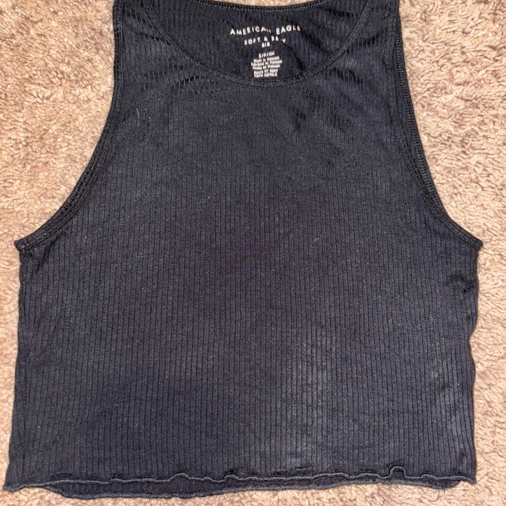 American Eagle Outfitters Black Crop Top